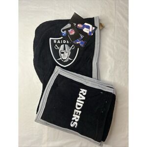 RAIDERS NFL ULTRA FLEECE‎ HOODIE SCARF WITH POCKETS NEW
